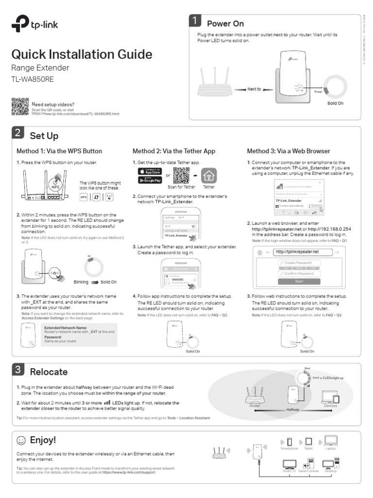 tp link extender instruction manual