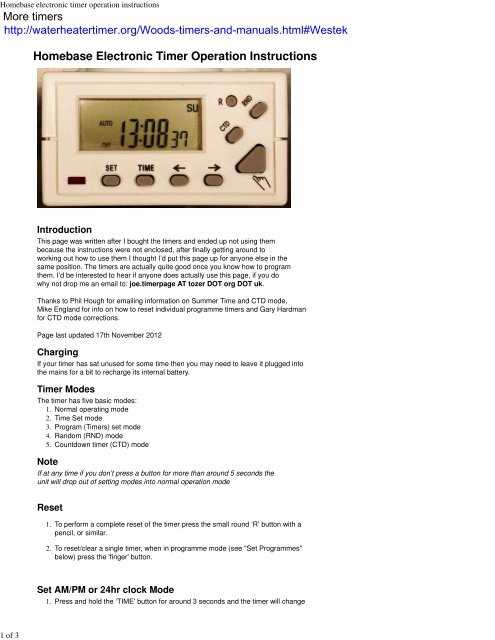 enover timer instruction manual