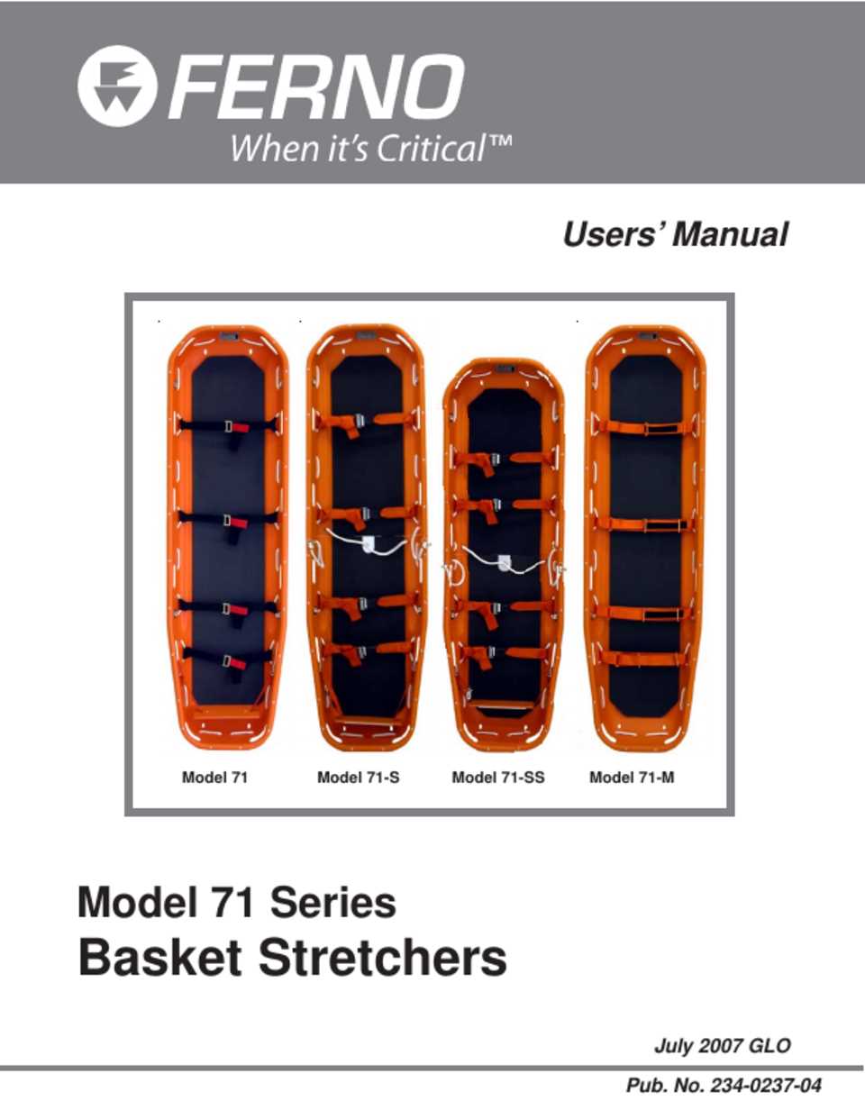 ferno scoop stretcher instruction manual