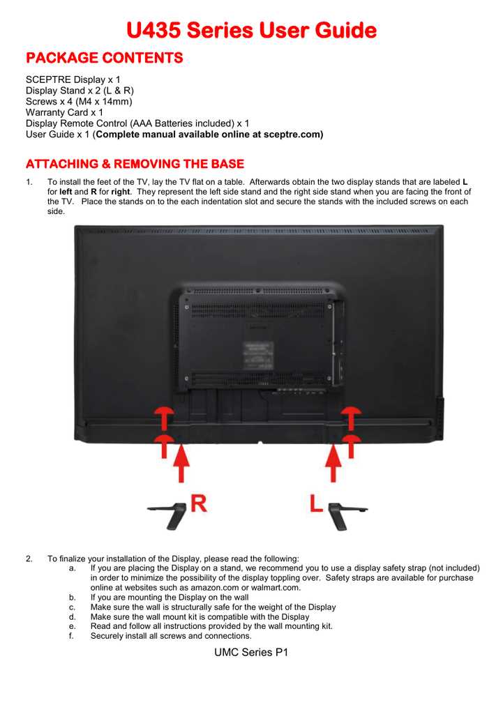 sceptre tv instruction manual