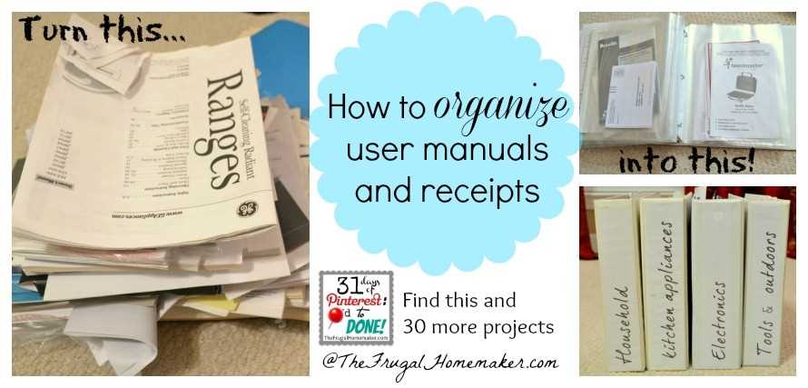 how to organize instruction manuals