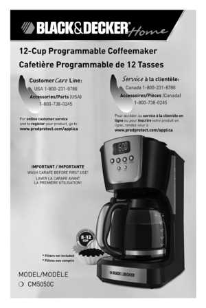 black and decker 12 cup coffee maker instruction manual