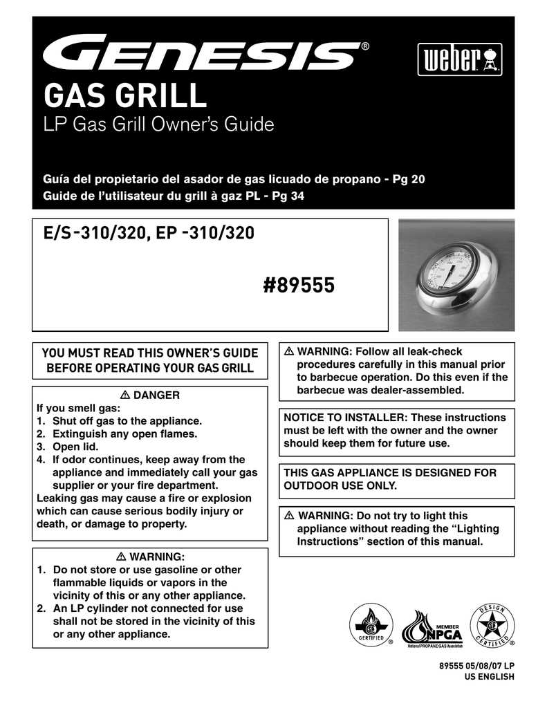 weber genesis ii instruction manual