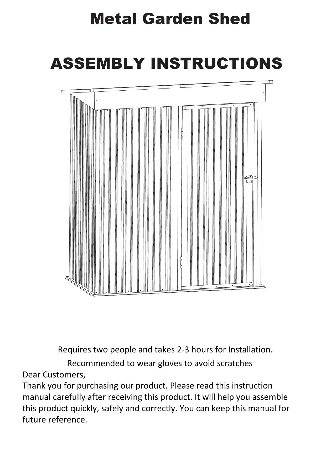 metal shed instruction manual