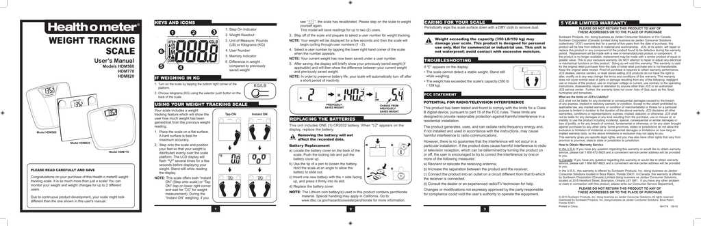 health o meter digital scale instruction manual