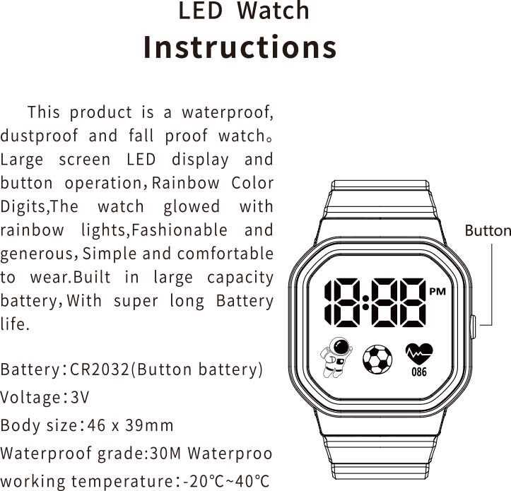 led watch instructions manual