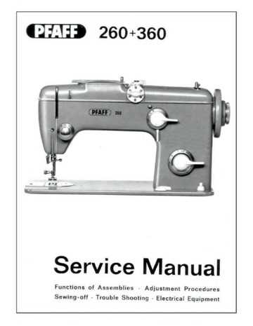 pfaff 260 sewing machine instruction manual