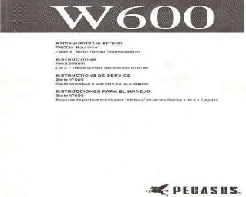 pegasus w600 instruction manual