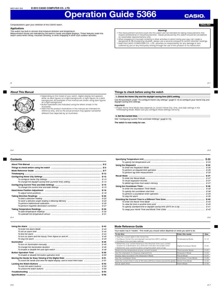 casio calculator watch instruction manual