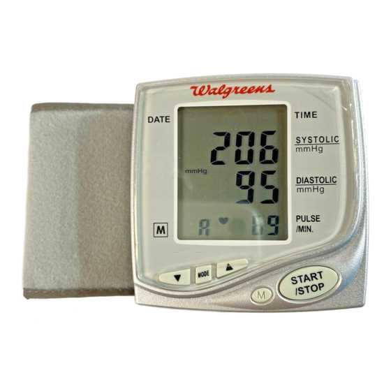 walgreens automatic arm blood pressure monitor instruction manual
