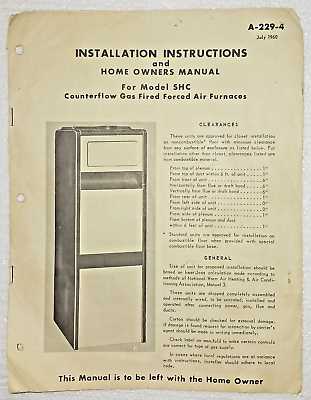 goodman furnace instruction manual