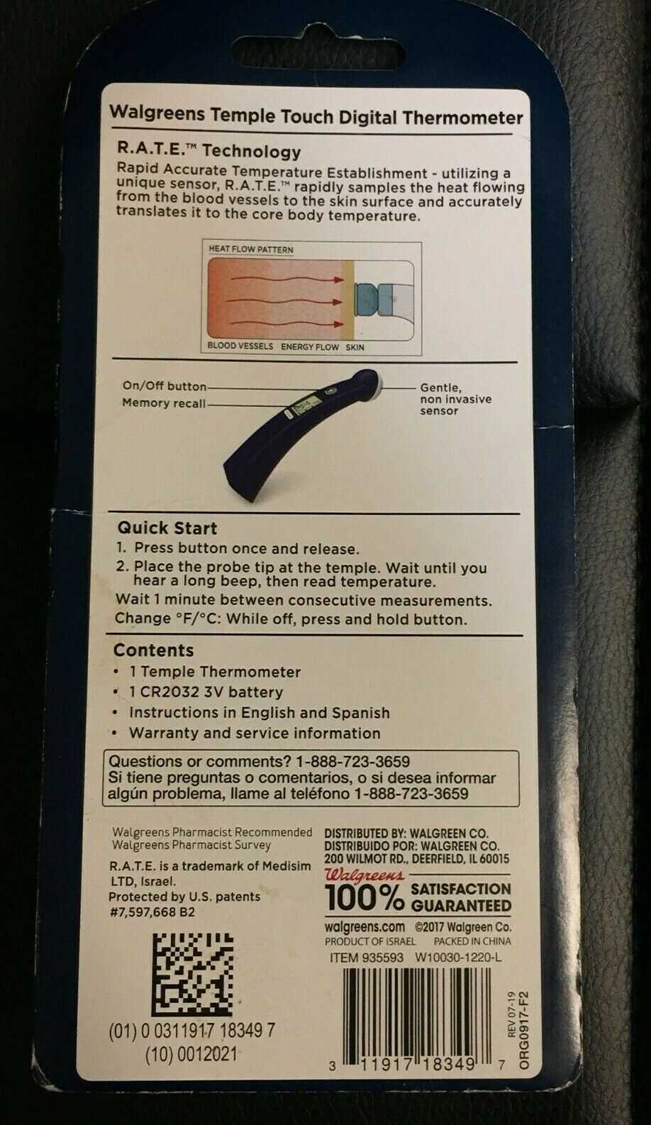 walgreens temple touch thermometer instruction manual