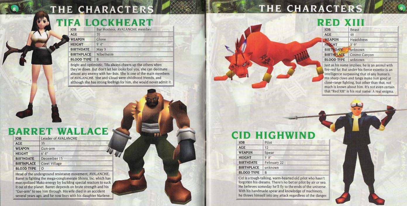 final fantasy vii instruction manual