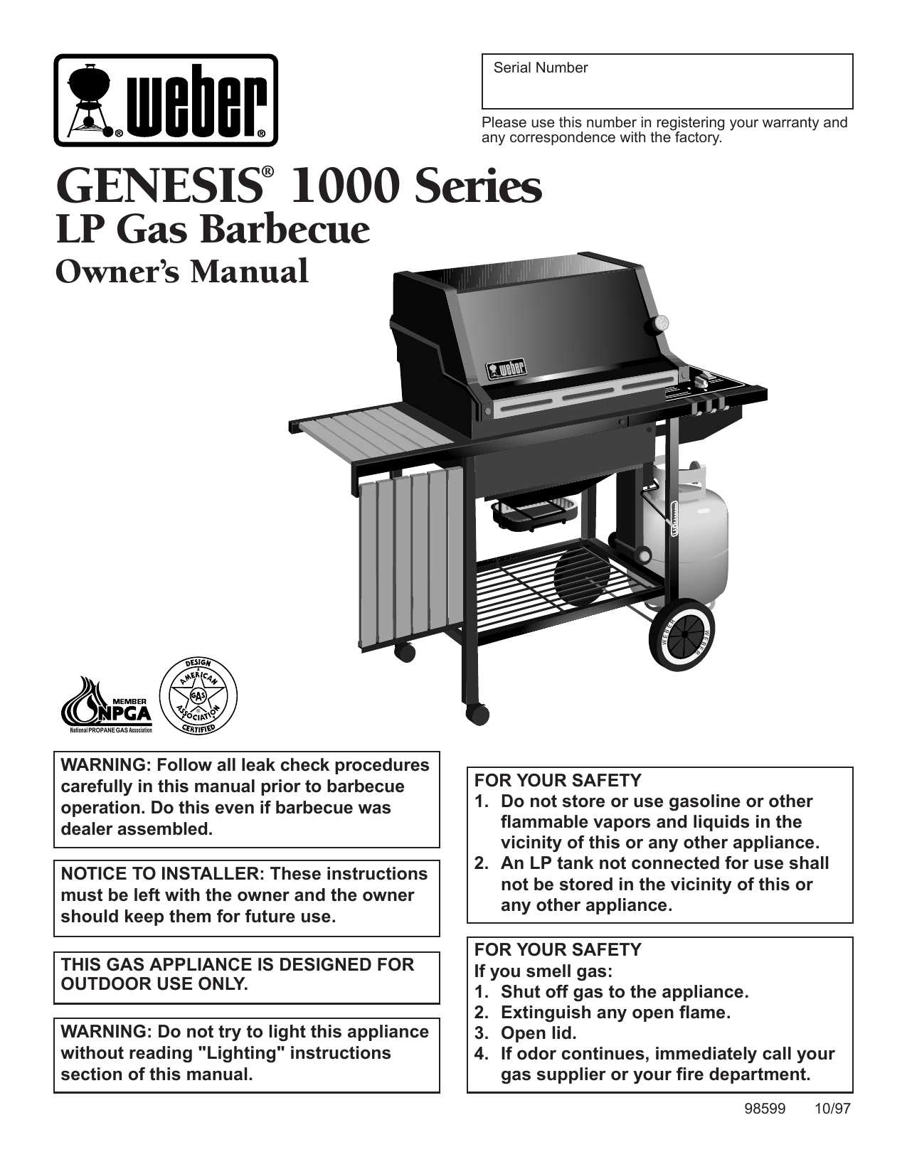 weber genesis ii instruction manual