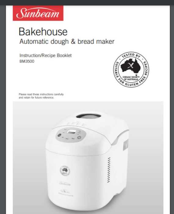 instruction manual for sunbeam bread maker