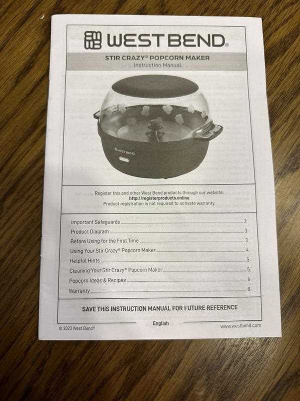 west bend popcorn popper instruction manual