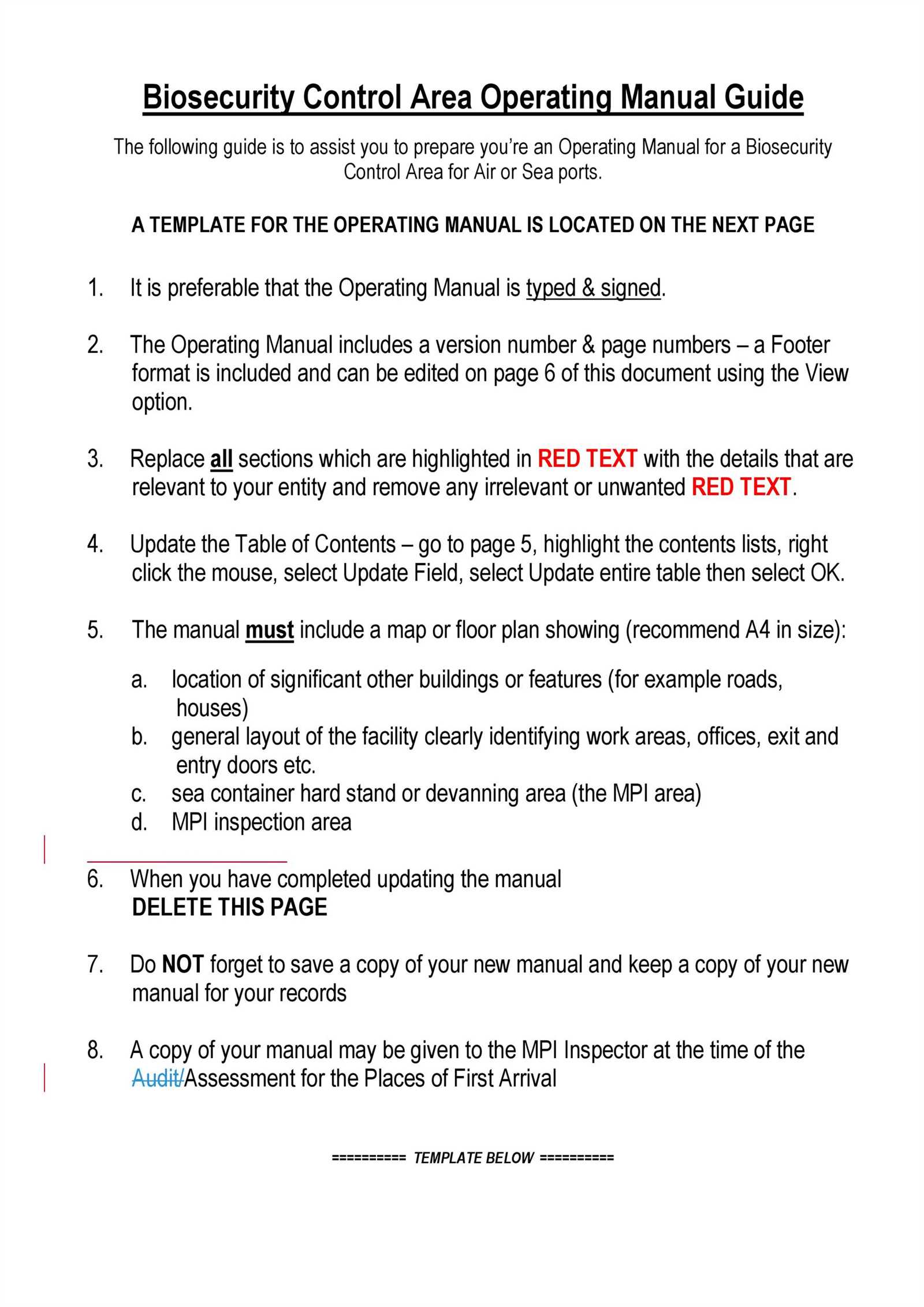 instruction manual design template