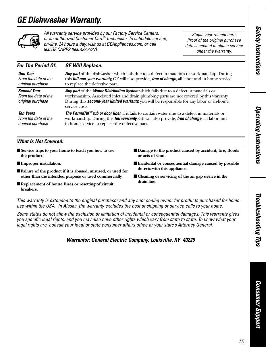 ge nautilus dishwasher instruction manual