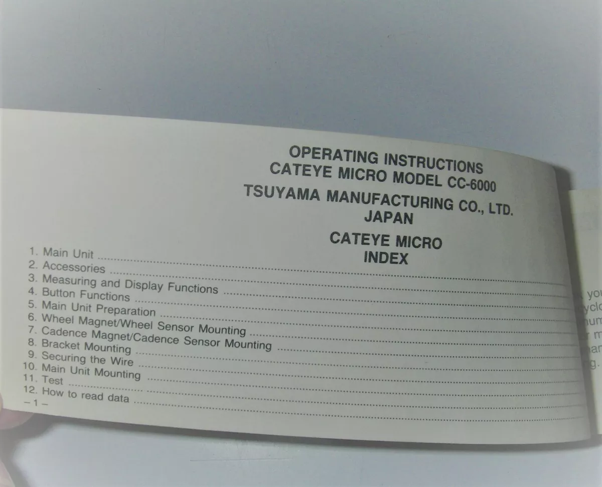 cateye velo 2 instruction manual