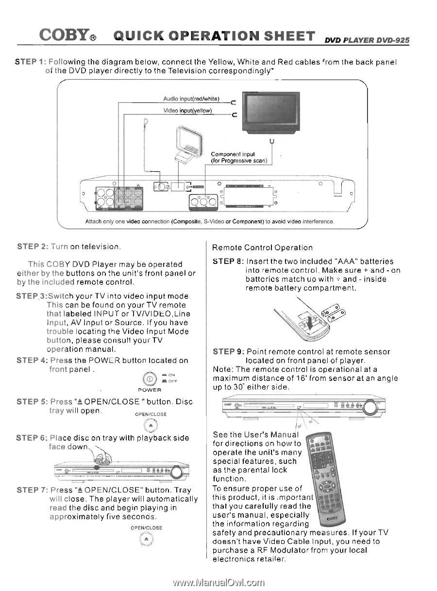 coby tv instruction manual