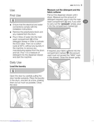 electrolux washer instruction manual