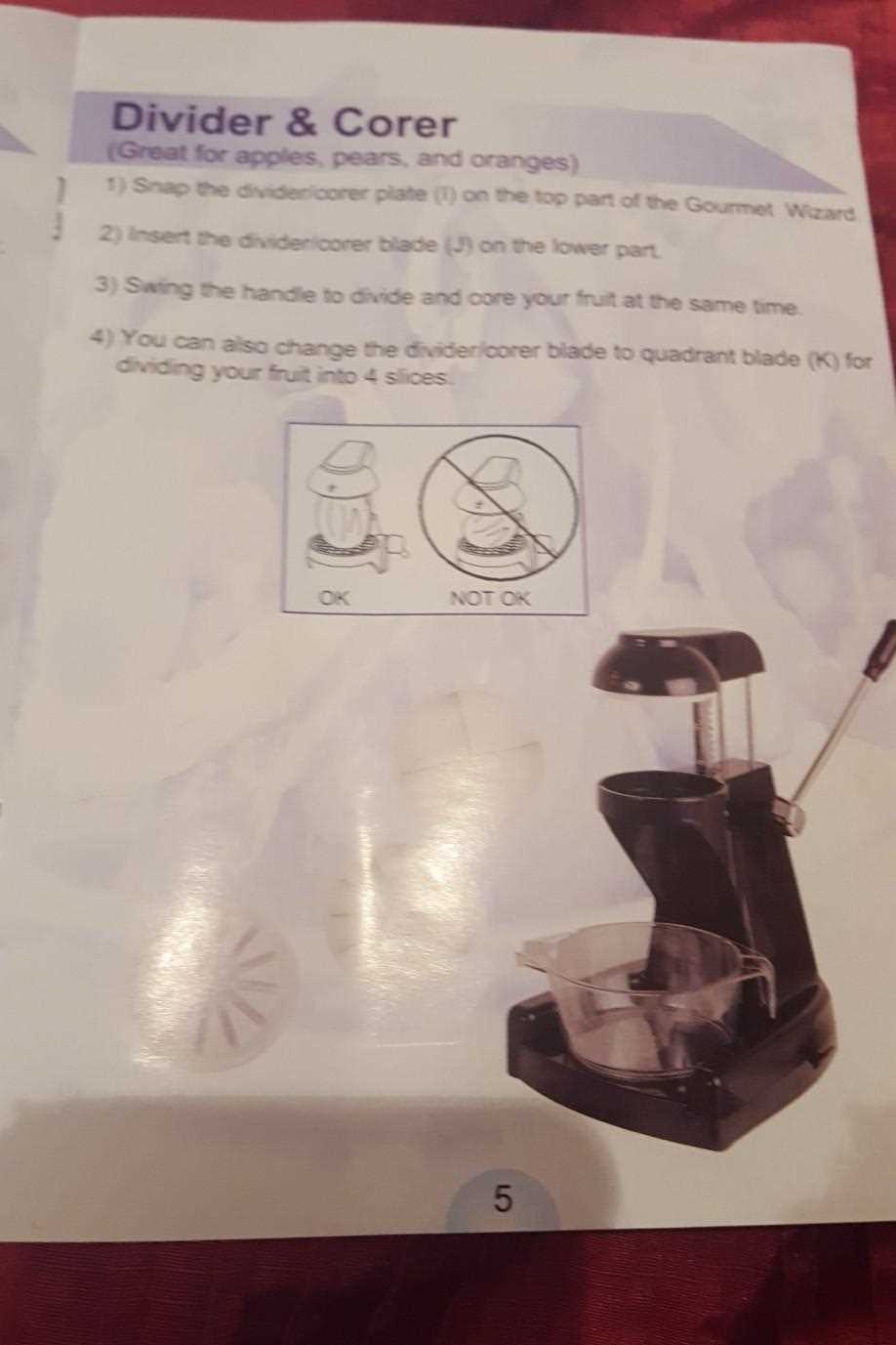 gourmet wizard instruction manual