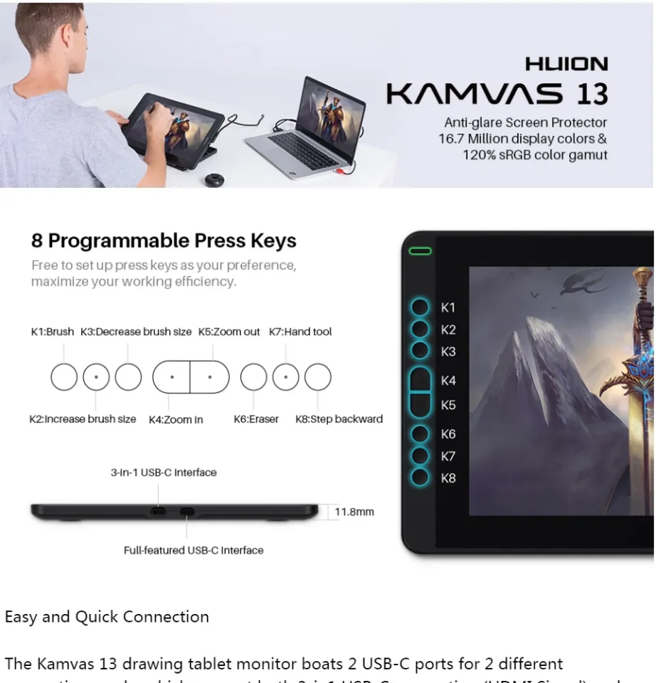 huion kamvas 13 instruction manual