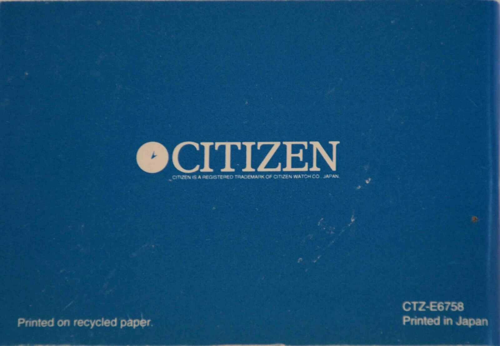 citizen navihawk instruction manual