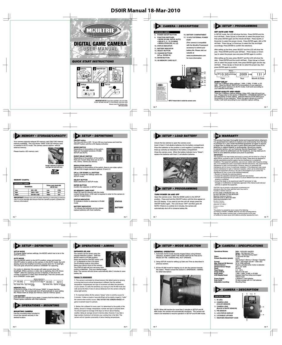 moultrie mfh dgw 2.1 instruction manual